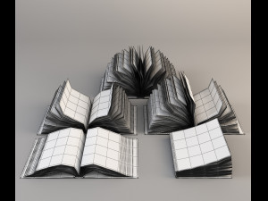 set of open books 3D Model