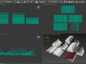 set of open books 3D Model