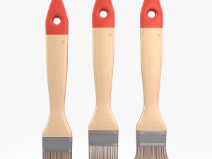 set of paint brushes 3D Model