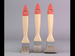 set of paint brushes 3D Modell