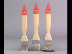 set of paint brushes 3D Model