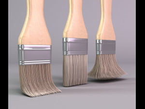 set of paint brushes 3D Modell