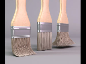set of paint brushes 3D Model