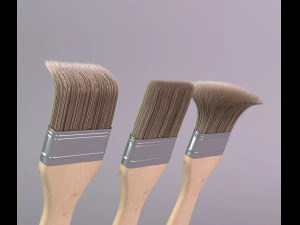 set of paint brushes 3D Model