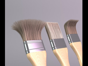 set of paint brushes 3D Modell