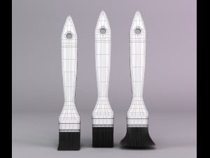 set of paint brushes 3D Modell