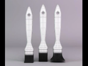 set of paint brushes 3D Model