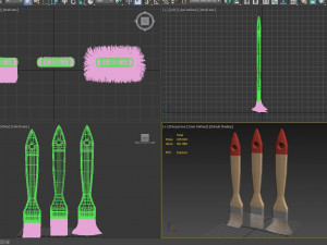 set of paint brushes 3D Modell