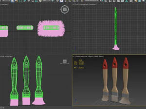 set of paint brushes 3D Model