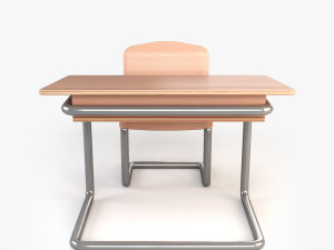 wooden school desk 3D Model