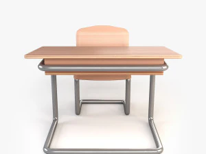 carteira escolar de madeira Modelo 3D