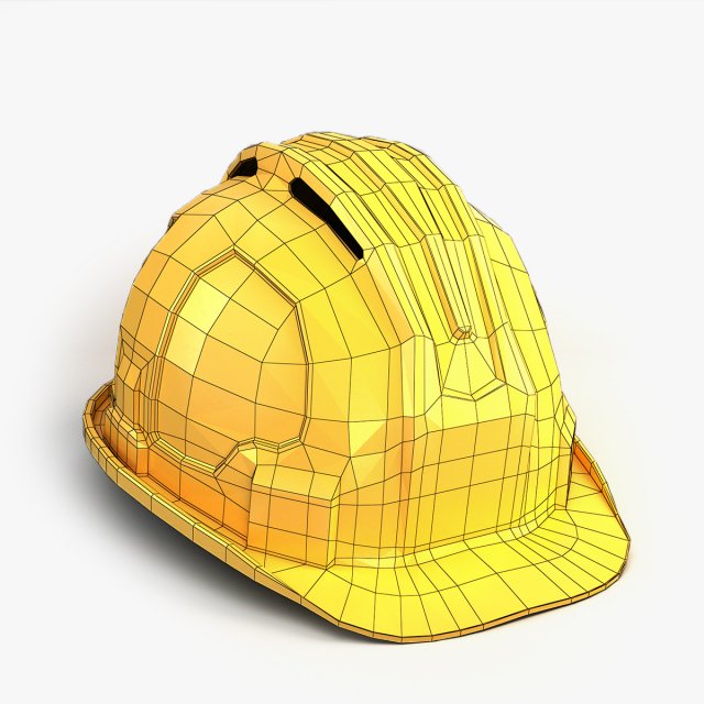 yellow worker helmet 3D Model .c4d .max .obj .3ds .fbx .stl .blend 