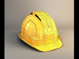 yellow worker helmet 3D Model