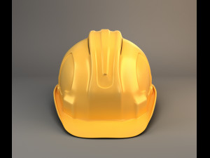 yellow worker helmet 3D Model