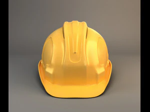 yellow worker helmet 3D Model
