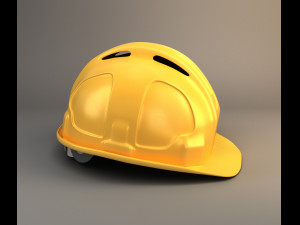 yellow worker helmet 3D Model