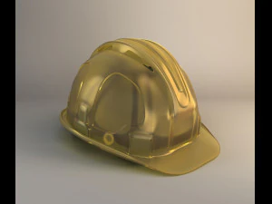 yellow worker helmet 3D Model