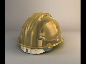 yellow worker helmet 3D Model