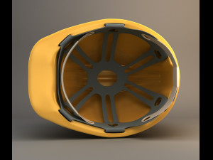 yellow worker helmet 3D Model