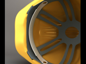 yellow worker helmet 3D Model