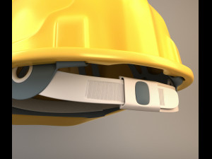 yellow worker helmet 3D Model