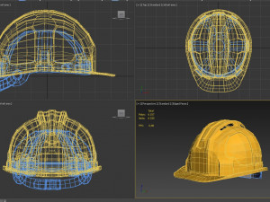 yellow worker helmet 3D Model