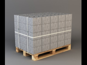 set of bricks of different sizes and materials 3D Model