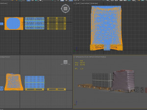 set of bricks of different sizes and materials 3D Model
