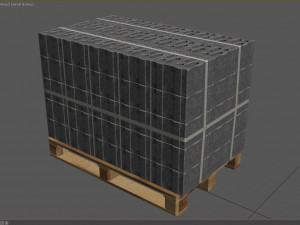 set of bricks of different sizes and materials 3D Model