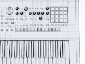 뮤직 워크스테이션 롤랜드 팬텀 6 3D 모델