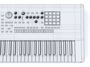 music workstation roland fantom 7 Modelo 3D