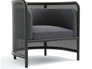 fields cane back accent chair 3D 模型