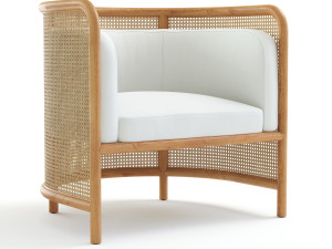fields cane back accent chair 3D 模型