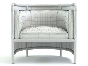 fields cane back accent chair 3D 模型