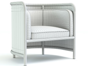 fields cane back accent chair 3D 模型