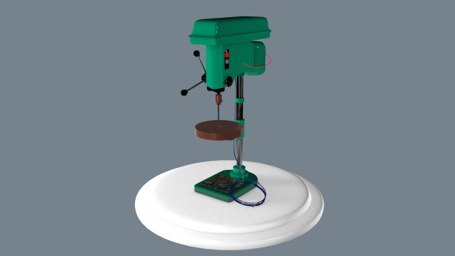 drill machine industrial machine Modelo 3D .c4d .max .obj .3ds .fbx .stl .blend 