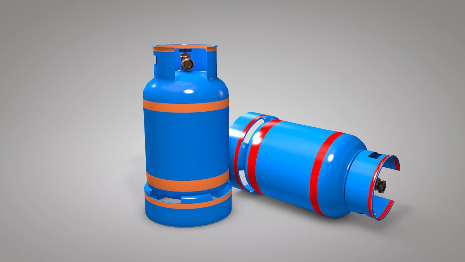 gas cylinders industrial tank 3D Model .c4d .max .obj .3ds .fbx .stl .blend