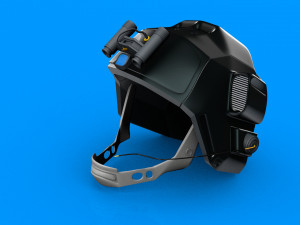 sifi military helmet ing whit night vision device 3D Model