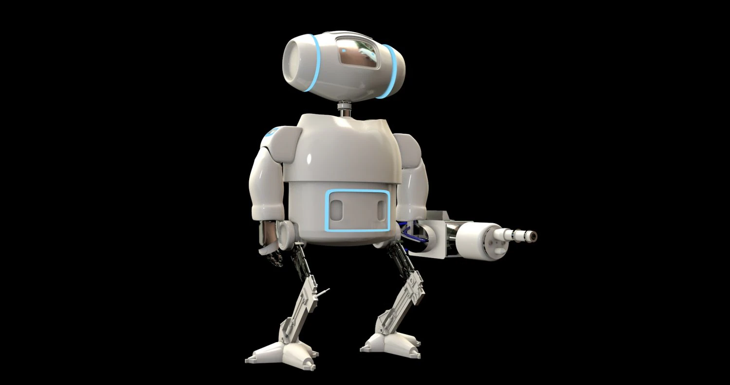 scifi cartoon robot with armour 3D Model .c4d .max .obj .3ds .fbx .stl .blend 