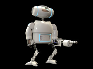 scifi cartoon robot with armour 3D Model