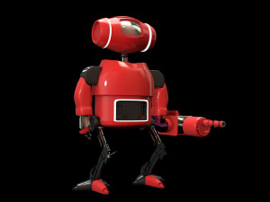 scifi cartoon robot with armour Modello 3D