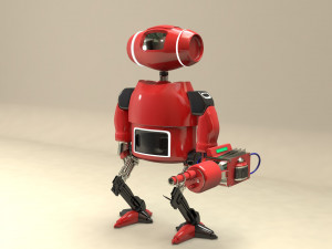 scifi cartoon robot with armour Modello 3D