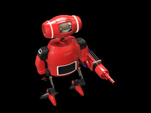 scifi cartoon robot with armour 3D Model