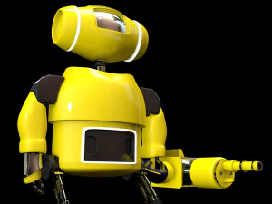 scifi cartoon robot with armour 3D Model