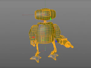 scifi cartoon robot with armour 3D Model