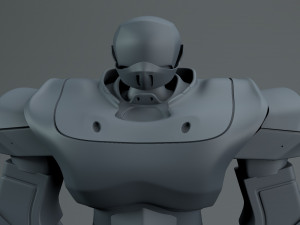 3d high poly cyborg bust scifi robot 3D Model