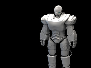 3d high poly cyborg bust scifi robot 3D Model