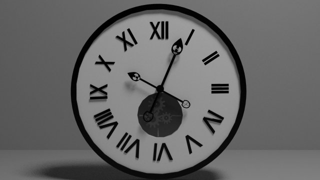 clock low poly 3D Model .c4d .max .obj .3ds .fbx .stl .blend 