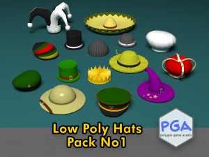 low poly hats no1 Model 3D