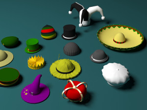 low poly hats no1 3D 모델